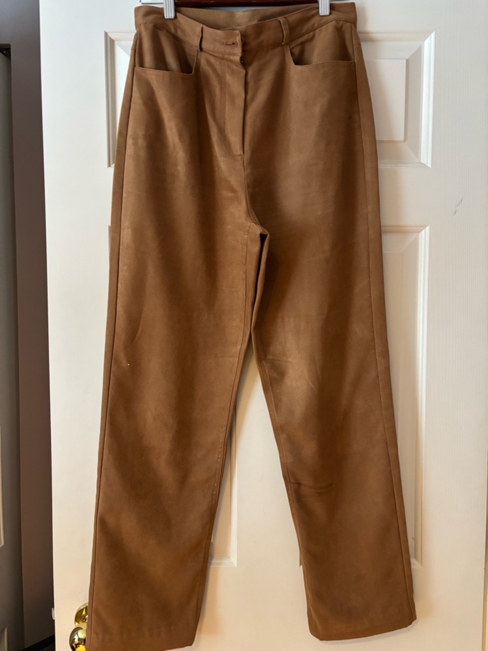 Peter Nygard TanHigh-Waist Straight soft Suede Women’s Size 10 Pants